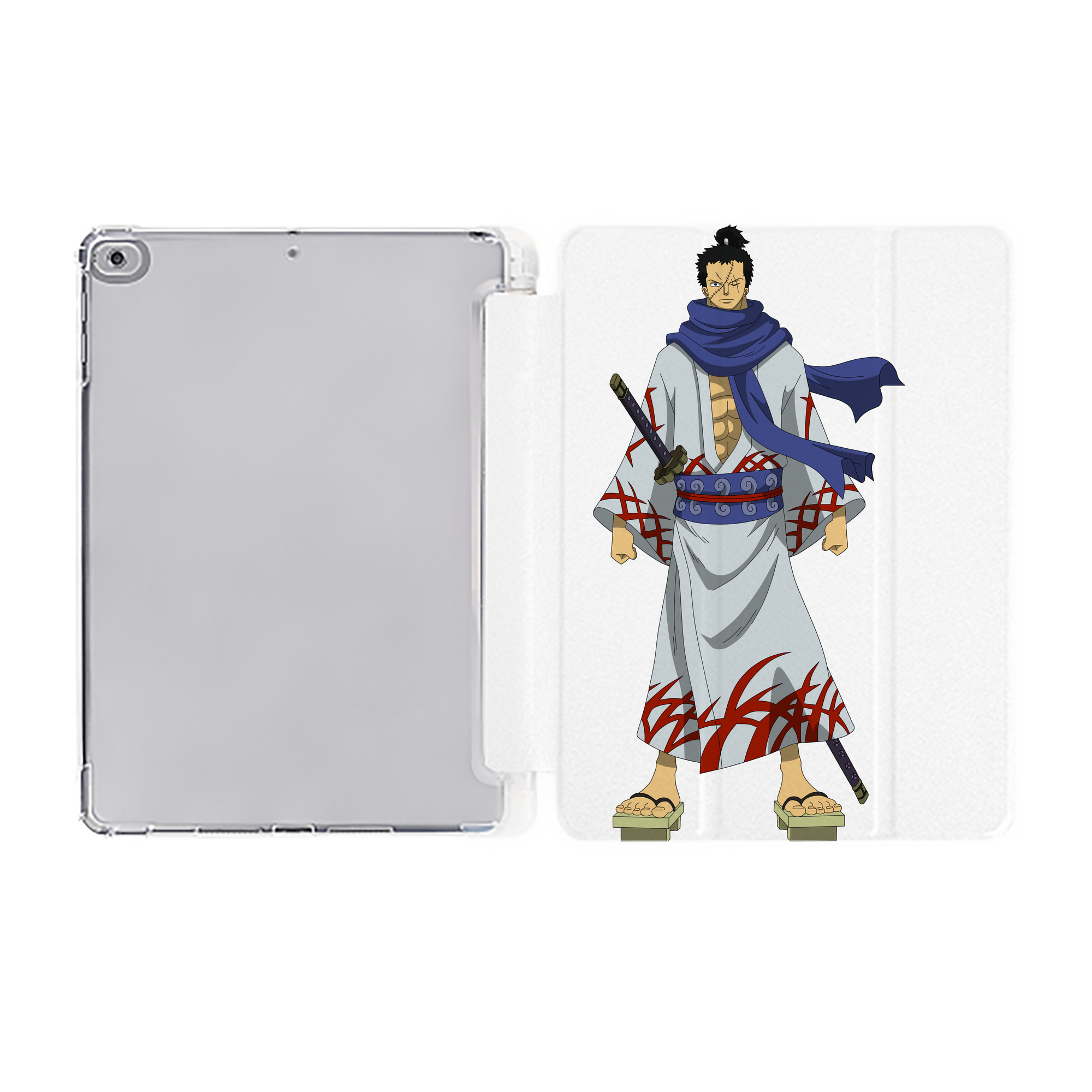 （画像用） ワンピース ロロノア・ゾロ ONE PIECE Roronoa Zoro IPad ケース ペン収納付き 三つ折りスタンド PUレザー×シリコン 対応機種9.5/10.5/10.9インチ